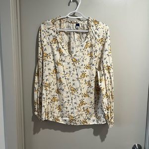Old Navy yellow floral blouse